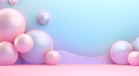 柔和光线下的粉彩球体排列