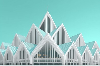 现代风格建筑外观局部