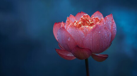 雨后红莲盛开
