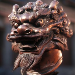威严铜狮守护平安