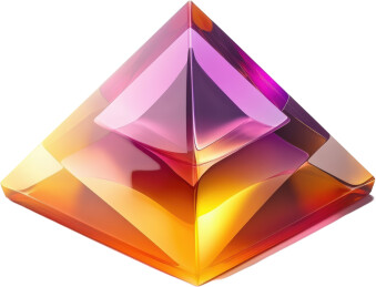 彩色渐变金字塔雕塑