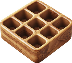 方形木质笔筒收纳盒