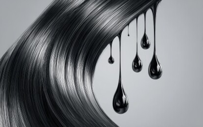 黑色秀发与滴落油墨