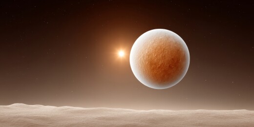 星球地表日出景象