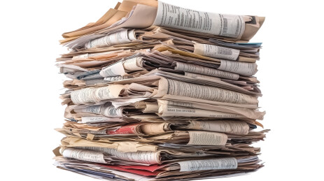 一堆旧报纸杂志