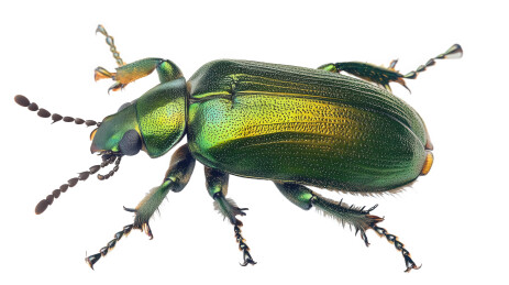 金属绿色甲虫特写