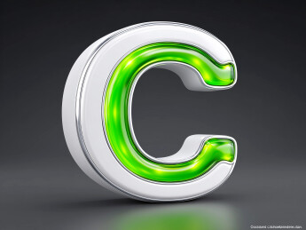 绿色立体英文字母C