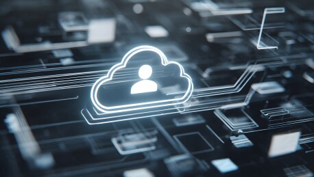 云存储与用户连接的科技概念图