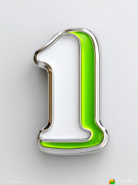 绿色立体数字1
