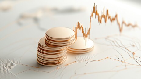 金融市场的货币堆叠与趋势图