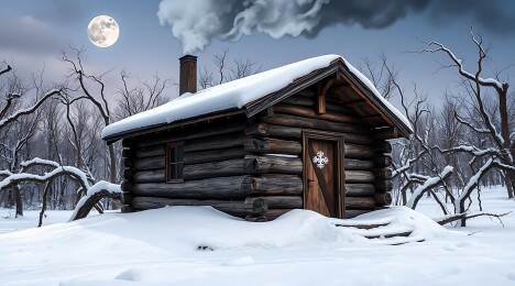 雪夜小木屋