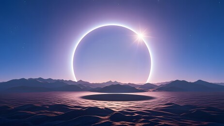 日食自然天文景观插画