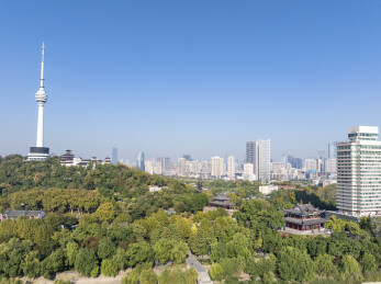 湖北省武汉市晴川阁航拍图片