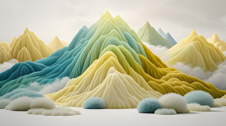 梦幻山峦与绒球