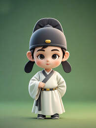 卡通3D汉服人物背景