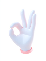 OK手势的卡通手