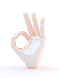 OK手势的3D渲染图