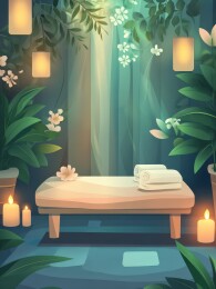 宁静的森林疗养床