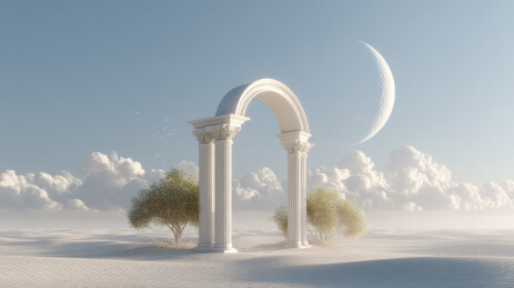 梦幻沙漠中的天际拱门