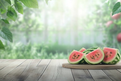 夏日瓜果清新背景图