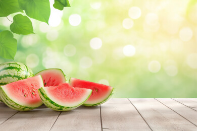 夏日瓜果清新背景图