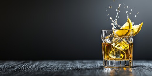 酒饮杯装飞溅感调酒场景