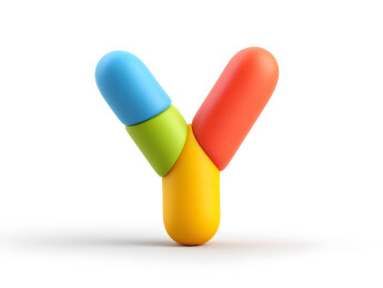 3D卡通彩色艺术字英文字母Y