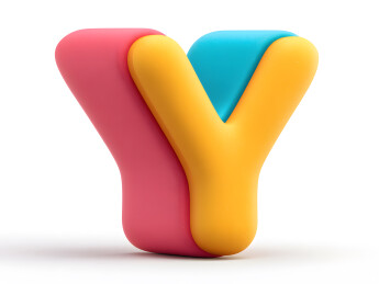 3D卡通彩色艺术字英文字母Y