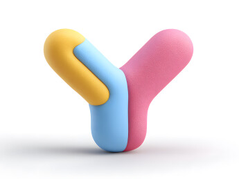 3D卡通彩色艺术字英文字母Y