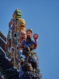 广州市陈家祠灰塑人物局部特写