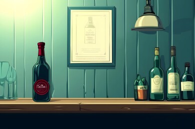 墙上复古铁瓶与工业壁灯