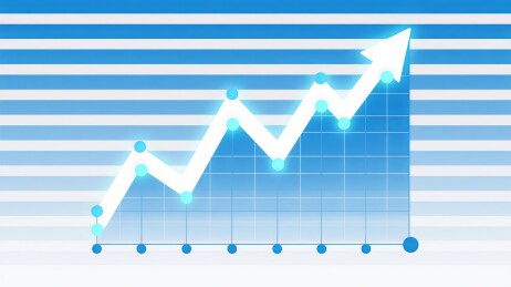 上升箭头图表展示增长趋势