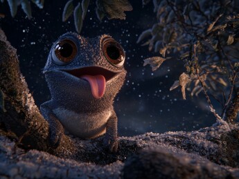 变色龙写实生态栖息场景