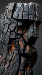 烧焦的木头纹理特写