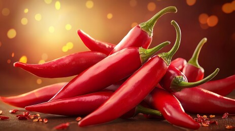 红辣椒写实风食材展示场景