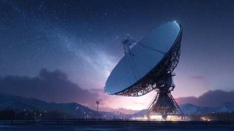 星空下的巨型射电望远镜