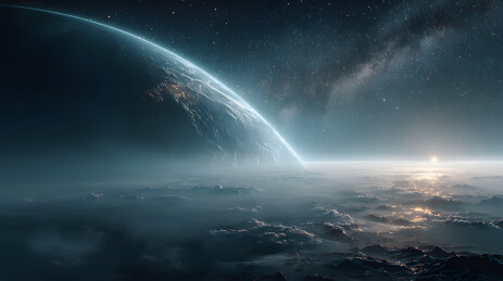 大气宇宙太空蓝色星球背景