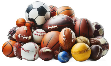 各种运动球堆积