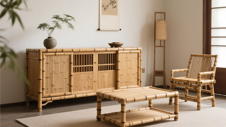 竹制家具家居场景