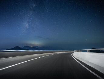 中国黄山景区天际线夜景公路