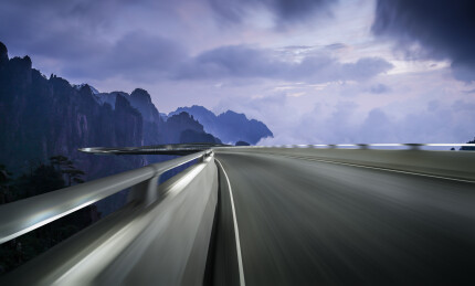 中国黄山景区天际线夜景公路