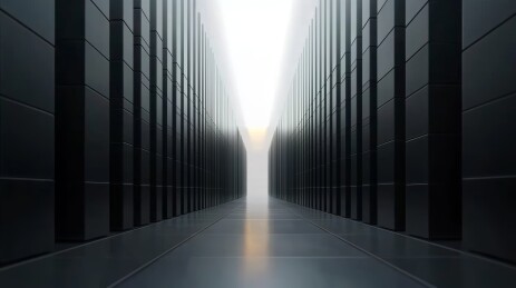 黑柱长廊冷调空间场景