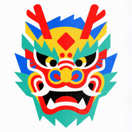 插画风格的中国龙头像