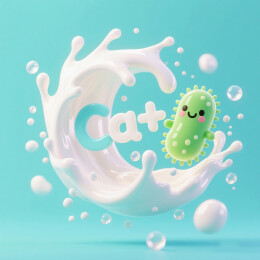 牛奶补钙和益生菌主题概念插图