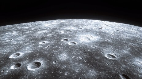 月球表面的陨石坑景观