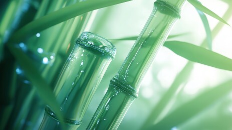 竹子茎秆的特写