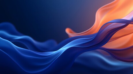 蓝色与橙色的抽象流动艺术