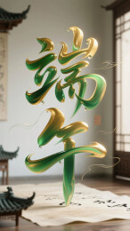 二十四节气3D毛笔书法艺术字