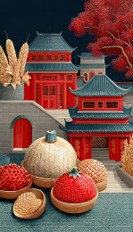农贸产品丰收三维场景