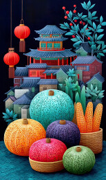 农贸产品丰收三维场景
